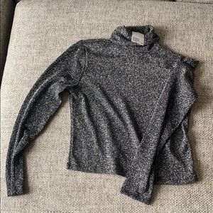 Cropped glitter turtleneck